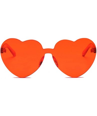 Semi-rimless Women Fashion Heart-shaped Shades Sunglasses Integrated UV Candy Colored Glasses - A - C318MHO37GI $17.89