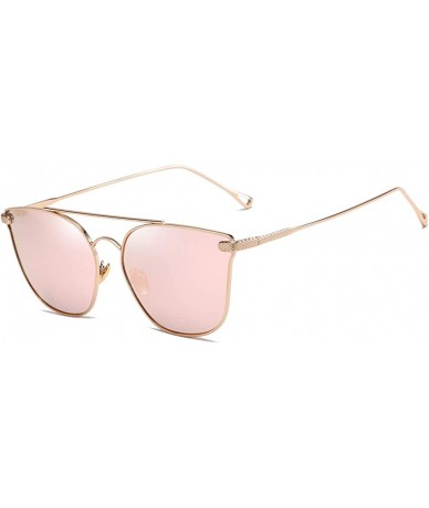Oval Women Sunglasses Retro Gold Grey Drive Holiday Oval Non-Polarized UV400 - Gold Pink - C018R4W4SD4 $11.14