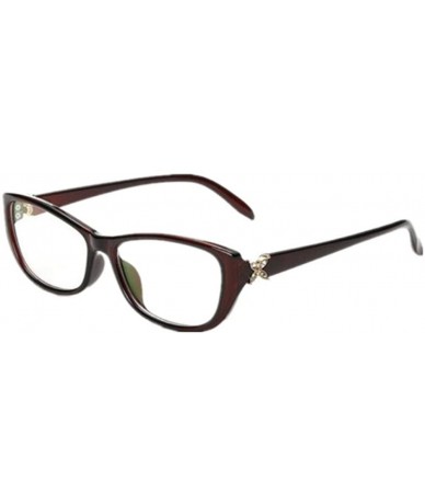 Goggle Women's Butterfly Square Eye Glasses Clear Lens Frames Eyeglasses Eyewear - Brown - CG1829XY7XM $11.53