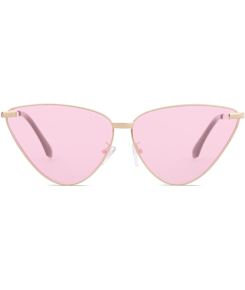 Goggle Cateye Sunglasses for Women Fashion Retro Vintage Narrow Clout Goggles Metal Frame SJ1091 - CG18CDD0ODL $11.57