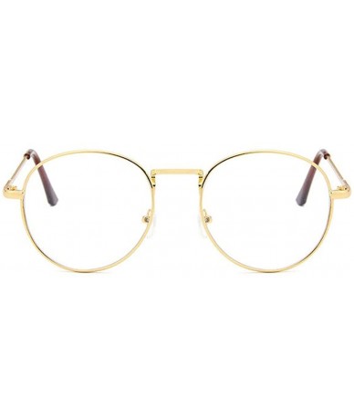 Round round metal Glasses classic Retro Frame for Men Women clear lens Eyewear - Color 3 - C118MDM5OGM $11.31