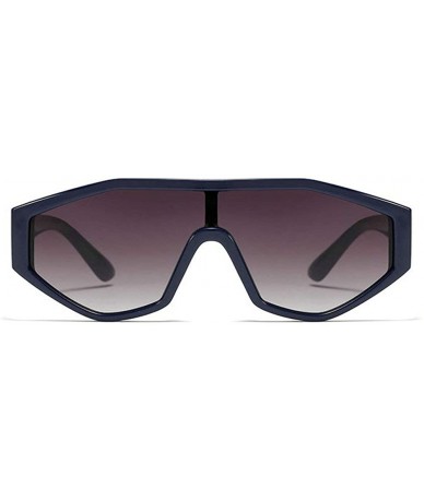 Oversized Irregular Sunglasses Vintage Oversize One piece - Blue&gray - CY192CH5SAD $28.30
