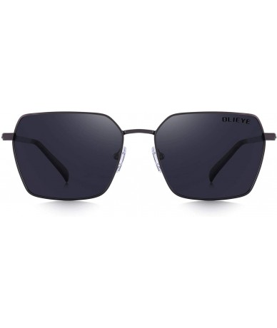 Square Square Polarized Sunglasses for Men and Women Polygon Mirrored Lens - Gray - CF18QGSZC35 $16.61
