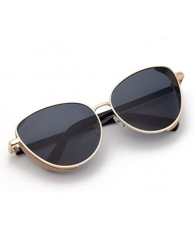 Wrap Polarized Sunglasses for Women Vintage Big Frame Sun Glasses Ladies Shades Round Retro Plastic Frame Sunglasses - CZ1907...