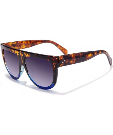 Oversized Fashion Designer Women Sunglasses Oversized Flat Top Square Frame Retro Gradient Lens MOS9 - CI17YIMT9N8 $23.70