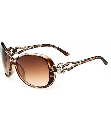 Oval Women Fashion Oval Shape UV400 Framed Sunglasses Sunglasses - Leopard - CD198N5R6DX $16.46