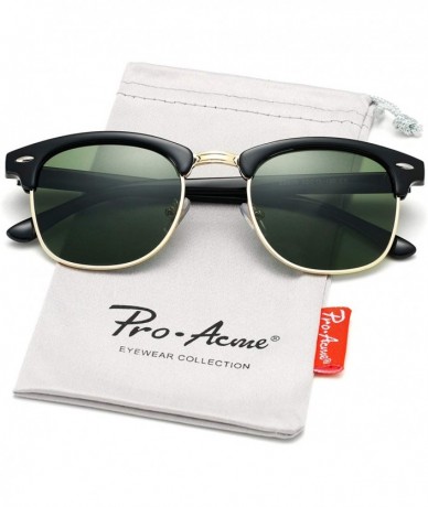 Rimless Classic Semi Rimless Polarized Sunglasses with Metal Rivets - G15 Green - CB12MZ8PWZR $13.74