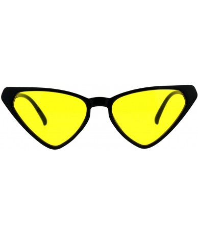 Cat Eye Womens Pop Color Goth Cat Eye Retro Futuristic Plastic Sunglasses - Black Yellow - CL18DIYO3GR $7.61
