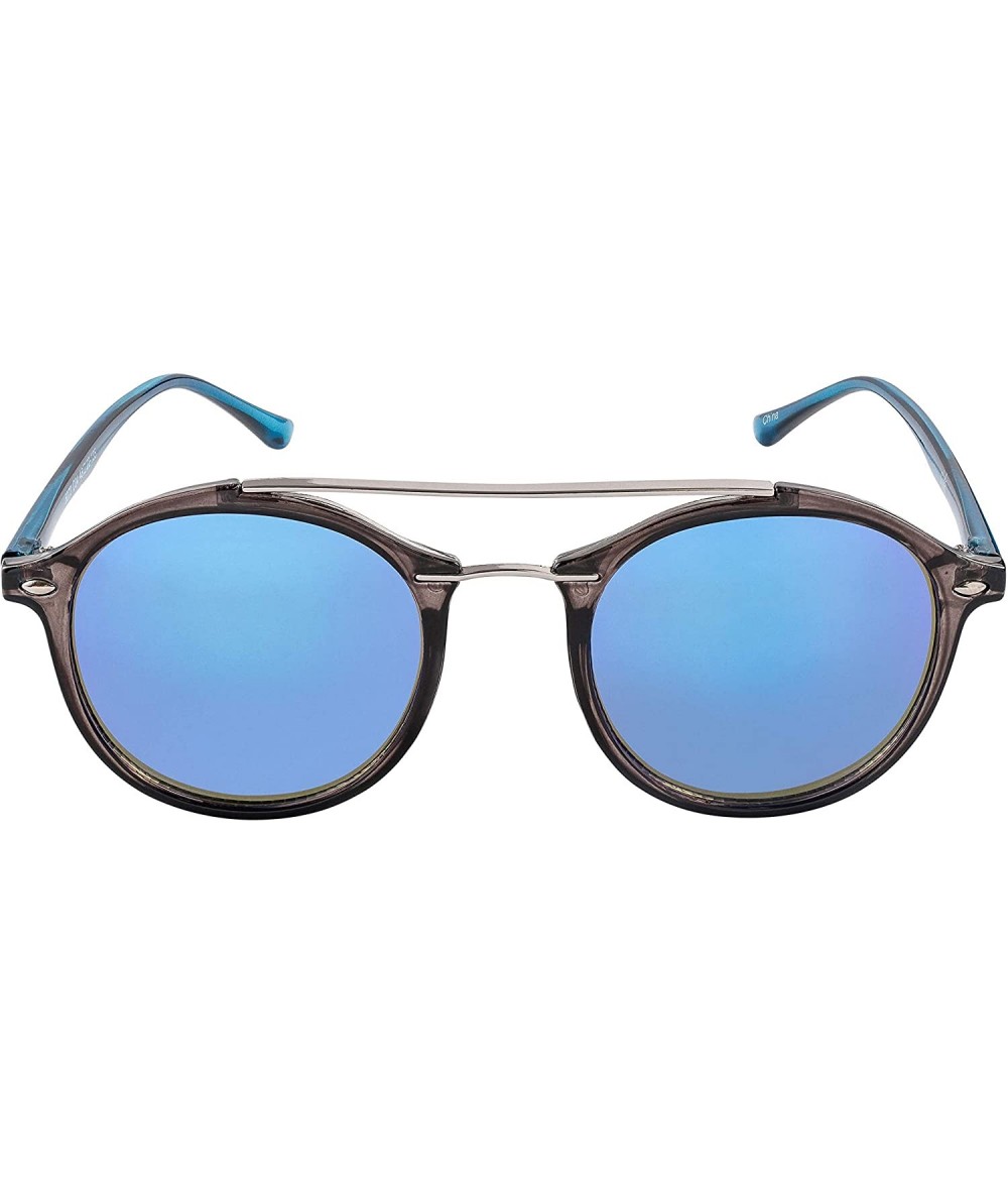 Oversized Round Double BridgeClassic Men Women Designer Sunglasses with pouch - CI18GO7GEG3 $17.37