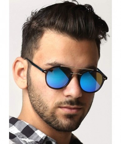 Oversized Round Double BridgeClassic Men Women Designer Sunglasses with pouch - CI18GO7GEG3 $17.37