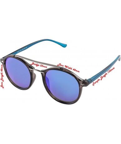 Oversized Round Double BridgeClassic Men Women Designer Sunglasses with pouch - CI18GO7GEG3 $17.37