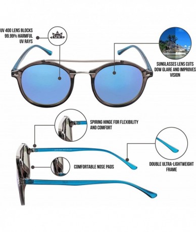Oversized Round Double BridgeClassic Men Women Designer Sunglasses with pouch - CI18GO7GEG3 $17.37
