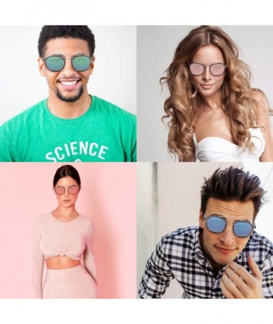 Oversized Round Double BridgeClassic Men Women Designer Sunglasses with pouch - CI18GO7GEG3 $17.37
