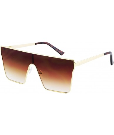 Oversized Vintage Oversized Sunglasses Gradient Protection - Brown and Smoke - CU18X78TZQ8 $16.34