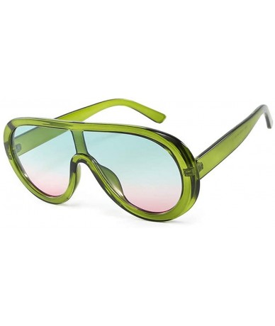 Shield Futuristic Oversize Sunglasses Mirrored Fashion - Green - CV18SAK43TR $14.62