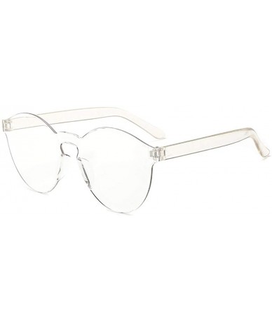 Round Unisex Fashion Candy Colors Round Outdoor Sunglasses Sunglasses - Transparent - CL190847LM7 $31.19