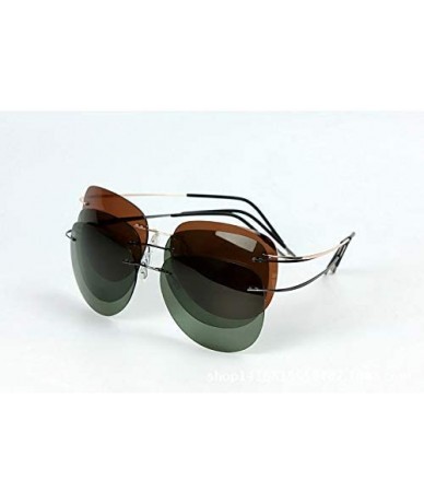 Rimless Polarized Sunglasses Polaroid Light Designer Rimless Polaroid Gafas Men Sun Glasses Eyewear - Zp2117-c6 - CW18Y38MRAH...