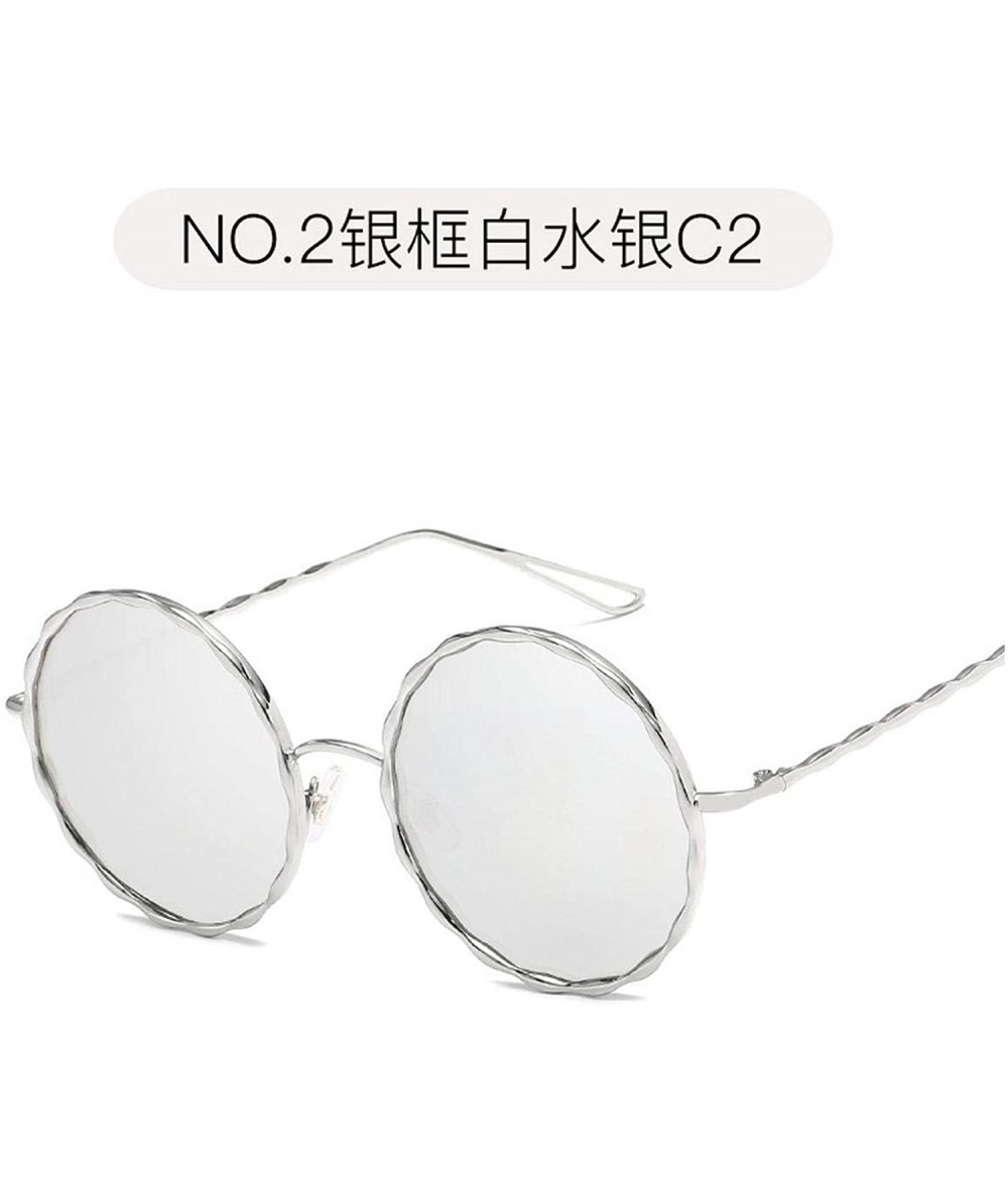 Oversized Fashion Tinted Color Lens Retro Round Sunglasses Men Women Metal Frame Eye Vintage Tiny Popular Sun Glasses - 2 - C...
