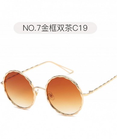 Oversized Fashion Tinted Color Lens Retro Round Sunglasses Men Women Metal Frame Eye Vintage Tiny Popular Sun Glasses - 2 - C...