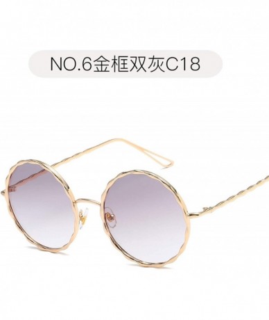 Oversized Fashion Tinted Color Lens Retro Round Sunglasses Men Women Metal Frame Eye Vintage Tiny Popular Sun Glasses - 2 - C...