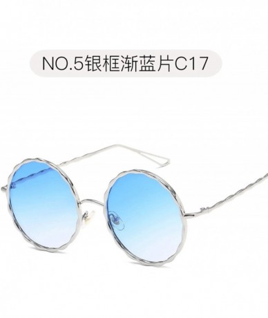 Oversized Fashion Tinted Color Lens Retro Round Sunglasses Men Women Metal Frame Eye Vintage Tiny Popular Sun Glasses - 2 - C...