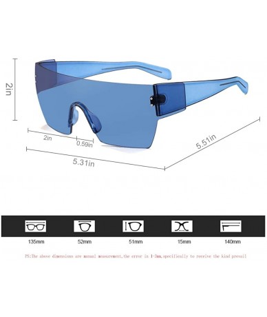 Rimless Unique Designer Shield One Piece Rimless Sunglasses Flat Colorful Translucent Lens For Women Men - C018AHYG8SE $18.99