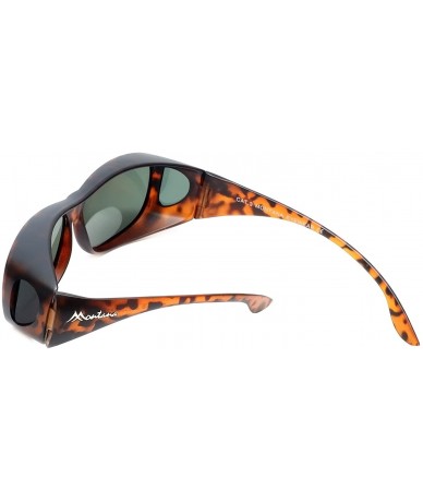 Rectangular Designer Polarized Fitover Sunglasses F02 63mm - Matte Tortoise - CB182SUYZ7K $22.23