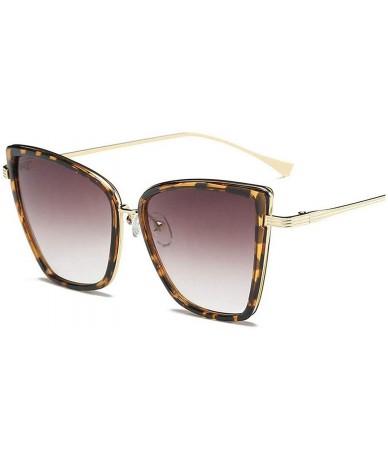 Goggle Women Cat Eye Sunglasses Classic Brand Designer Sun Glasses Ladies Retro Coating Mirror Male Goggles - Tea - CK19853YM...