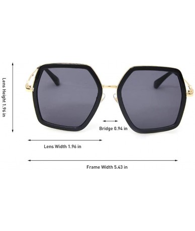 Square Oversized Square Sunglasses Women Vintage UV Protection irregular Brand Designer Shades - Black Gray - C31967XD4SM $9.15