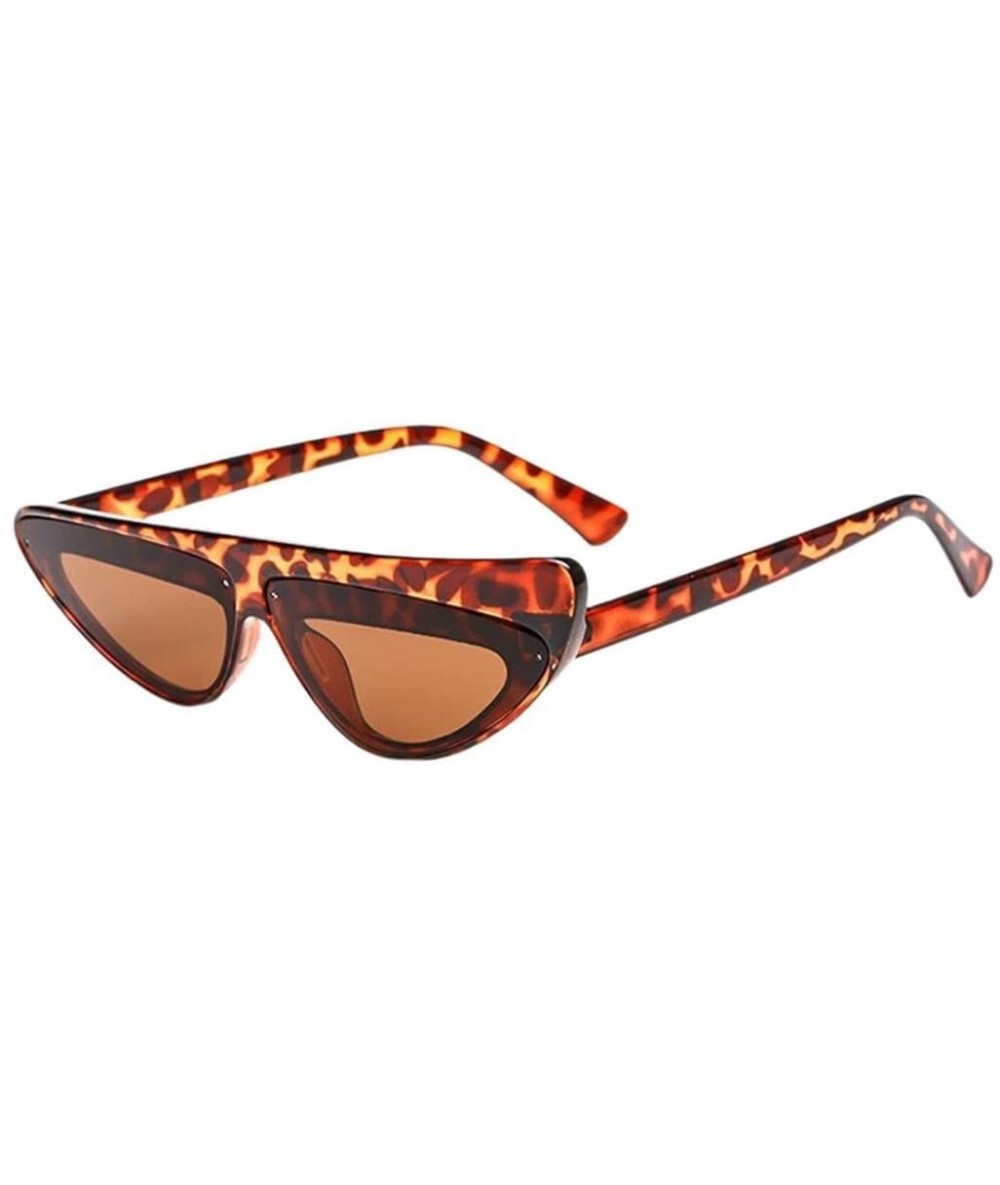 Oval Women Vintage Cat Eye Sunglasses Retro Oval Frame UV400 Eyewear (C) - C - CS18DTN4HR5 $9.56