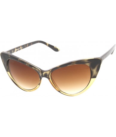 Cat Eye Super Cateyes Vintage Inspired Fashion Mod Chic High Pointed Cat-Eye Sunglasses - Yellow Tort - CS11963CRLT $12.32