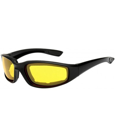 Goggle Anti-Glare Rectangle Goggles Glasses For Unisex Adults Motorcycle Cycling - Yellow - CF196M6THTA $18.04