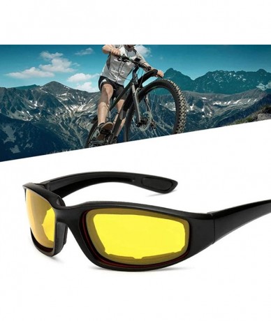 Goggle Anti-Glare Rectangle Goggles Glasses For Unisex Adults Motorcycle Cycling - Yellow - CF196M6THTA $8.90
