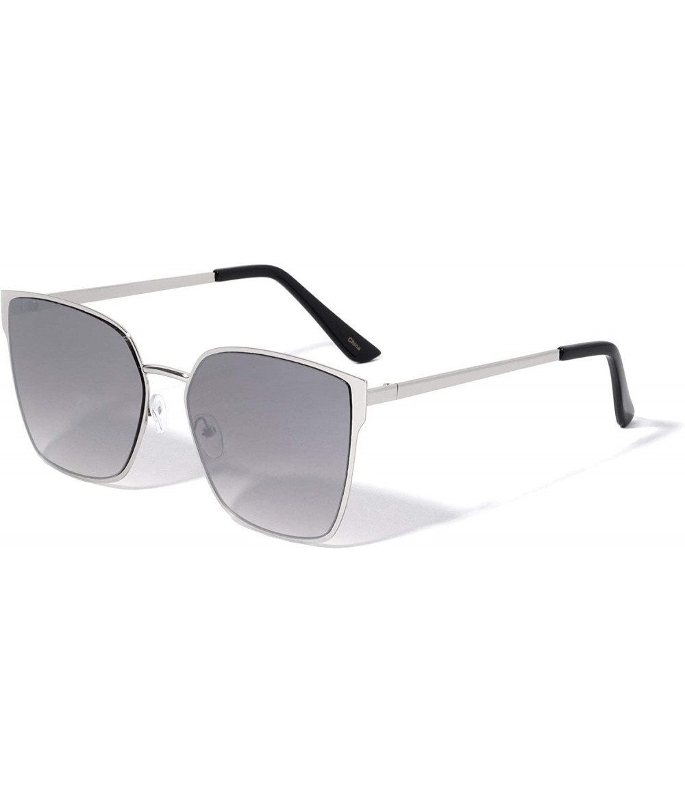 Butterfly Flat Frame Geometric Fashion Sunglasses - Gray - C81972IHXS9 $13.36