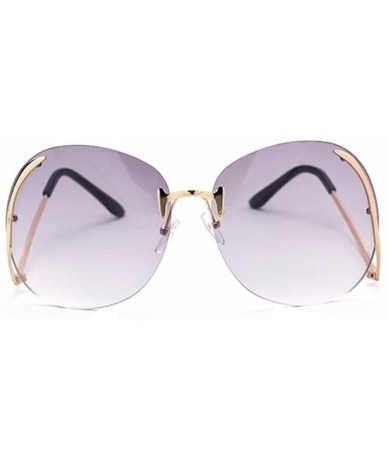 Oversized Women Elegant Oversized UV400 Sunglasses Lady Party Prom Travel Glasses Goggle - Gold Grey - CO1829WQ3QW $9.03