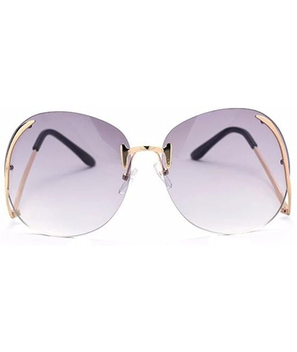 Oversized Women Elegant Oversized UV400 Sunglasses Lady Party Prom Travel Glasses Goggle - Gold Grey - CO1829WQ3QW $9.03