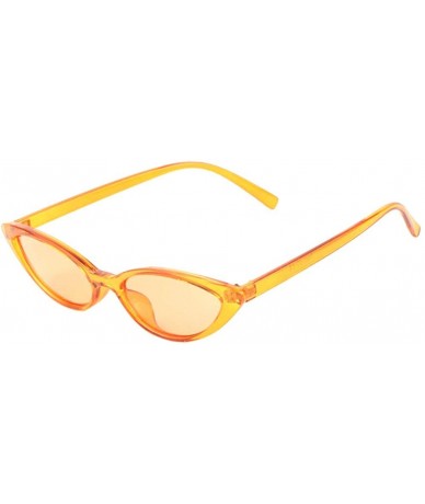 Cat Eye Sharp Round Cat Eye Crystal Color Sunglasses - Orange - CL1986LY9HH $16.84