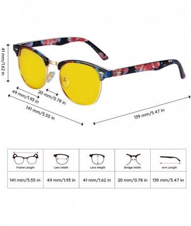 Semi-rimless HD Night Vision Polarized Glasses Anti Glare Classic Semi-Rimless Frame Driving Sunglasses For Women&Men - CE18D...