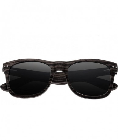 Wayfarer Cape Cod Retro Square 53mm Polarized Sunglasses - Ebony/Silver - CU12DI2N1TF $44.55