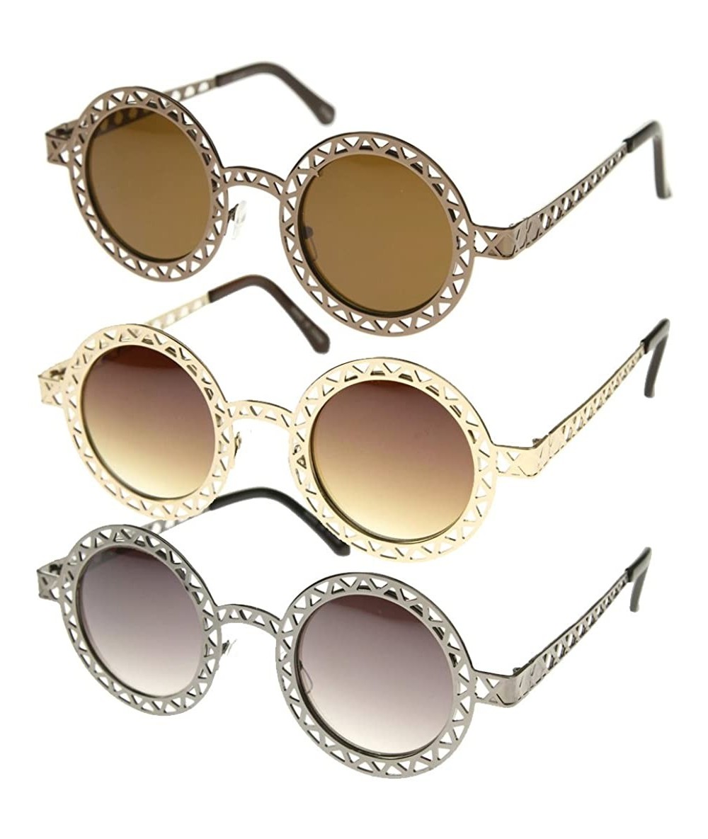 Round Vintage Fashion Round Wired Frame Sunglasses (SET OF 3) - C11875583LD $16.86