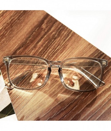 Aviator Non-prescription Glasses Frame Clear Lens Eyeglasses - Transparent Grey - CV18YCXHDM0 $14.35