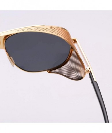 Oval Steampunk Sunglasses Men Retro Fashion Brand Design Round Metal Frame Windproof Design Glasses Women - S362 - CL18RTRCHD...