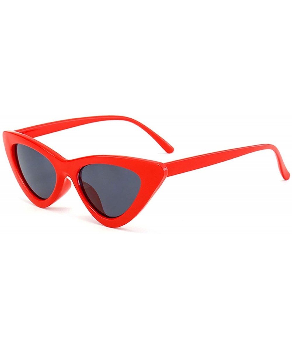 Cat Eye Sunglasses Triangle Vintage Glasses Female - Rgray - CY18SX54E8W $12.42