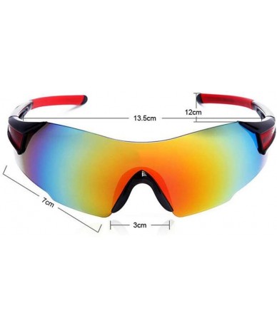 Sport Polarized Sports Sunglasses with Interchangeable for Ski Driving Golf Running-BlackBlue - CG18HC0U8IY $38.35
