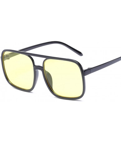 Square Black Square Oversized Sunglasses Women Big Frame Sun Glasses Mirror Oculos Unisex Gradient Hip Hop Shades - CX197Y6UT...