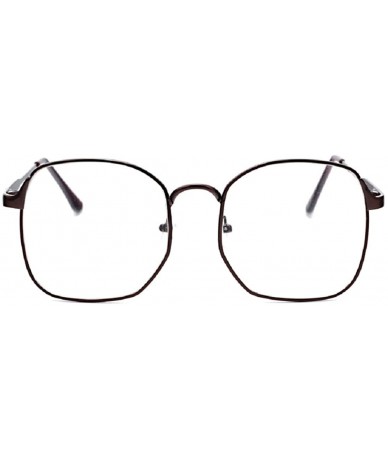 Aviator Wire Frame Nerd Bookworm Oversized Square Aviator Eyeglasses - Brown - C4188943GAS $29.70