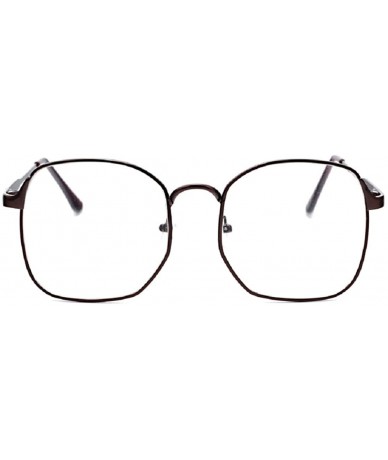 Aviator Wire Frame Nerd Bookworm Oversized Square Aviator Eyeglasses - Brown - C4188943GAS $18.61