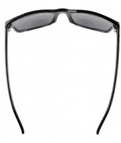 Rimless UV400 Bifocal Sunglasses Square Frame Oversize Sunshine Readers Black +1.0 - Qst466 Black - CB12GYTVVLT $13.49