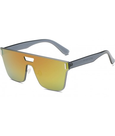 Square Retro Vintage Square Oversized Unisex Fashion Sunglasses - Orange - C118IOSNXCQ $19.12