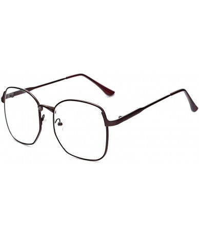 Aviator Wire Frame Nerd Bookworm Oversized Square Aviator Eyeglasses - Brown - C4188943GAS $34.06